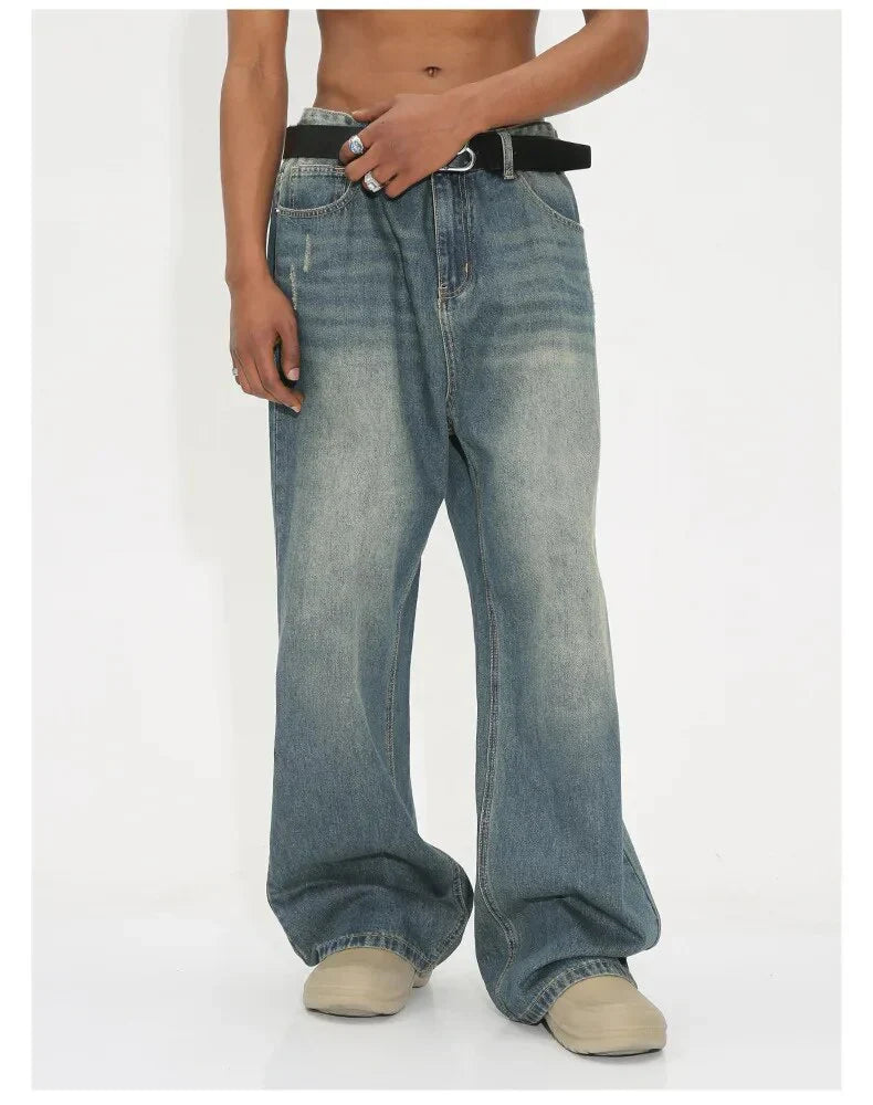 Jean Large Homme - Coupe Ample - Jambe Évasée - Style Décontracté Tendance