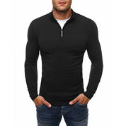 Pull Homme - Col Montant Zippé - Coupe Ajustée - Manches Longues Casual