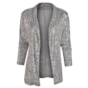 Veste Femme - Ouverture Libre - Manches Longues - Sequins Scintillants Élégants