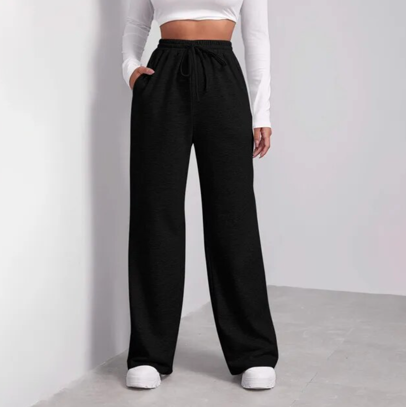 Pantalon de Jogging Femme - Taille Élastique avec Cordon - Coupe Ample - Poches Latérales