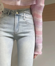 Jean évasé femme - Taille haute - Coupe bootcut - Denim confortable