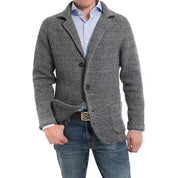 Blazer Homme - Maille Confortable - Coupe Ajustée - Fermeture Deux Boutons - Style Décontracté Chic