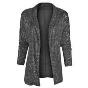 Veste Femme - Ouverture Libre - Manches Longues - Sequins Scintillants Élégants