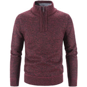 Pull homme - Demi-zip - Col montant - Maille texturée - Manches longues - Coupe classique