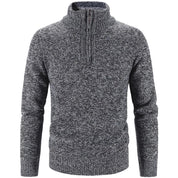 Pull homme - Demi-zip - Col montant - Maille texturée - Manches longues - Coupe classique