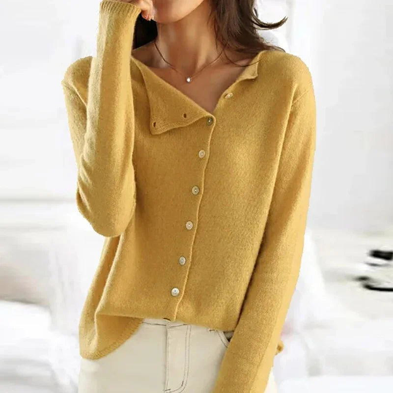 Cardigan Femme - Maille Laine Douce - Boutonné - Manches Longues - Coupe Décontractée