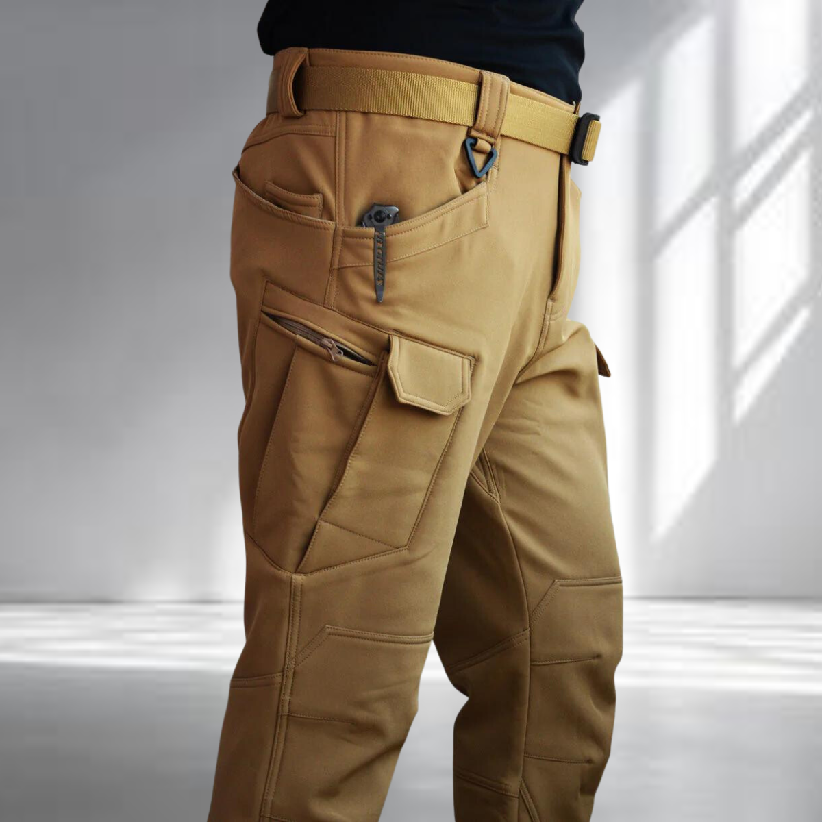 Pantalon cargo homme - Coupe droite - Multiples poches - Taille haute robuste