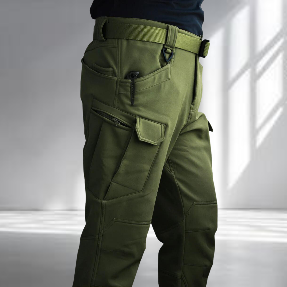 Pantalon cargo homme - Coupe droite - Multiples poches - Taille haute robuste