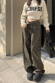 Pantalon Large Femme - Taille Haute - Imprimé Animal - Coupe Ample Tendance