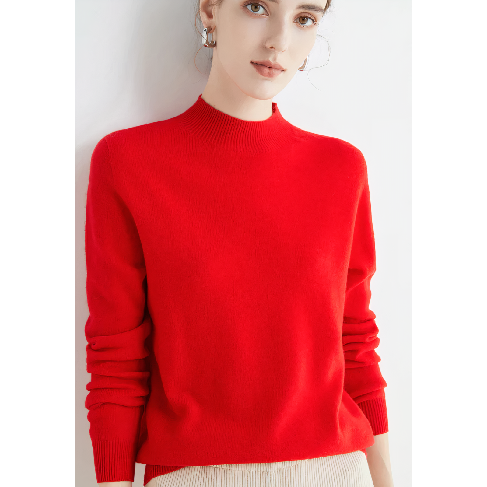 Pull col rond femme - Maille douce - Manches longues - Confortable et élégant