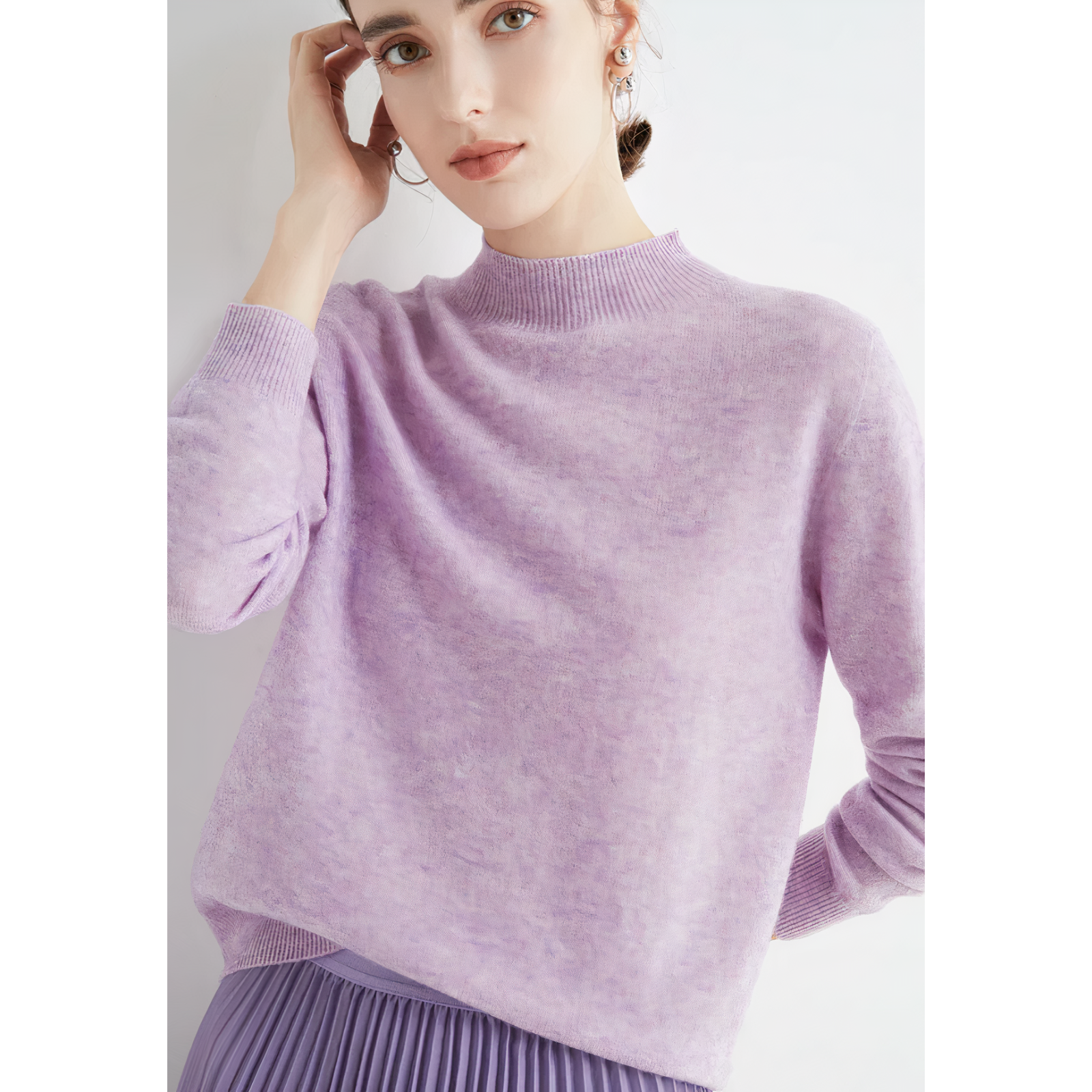 Pull col rond femme - Maille douce - Manches longues - Confortable et élégant