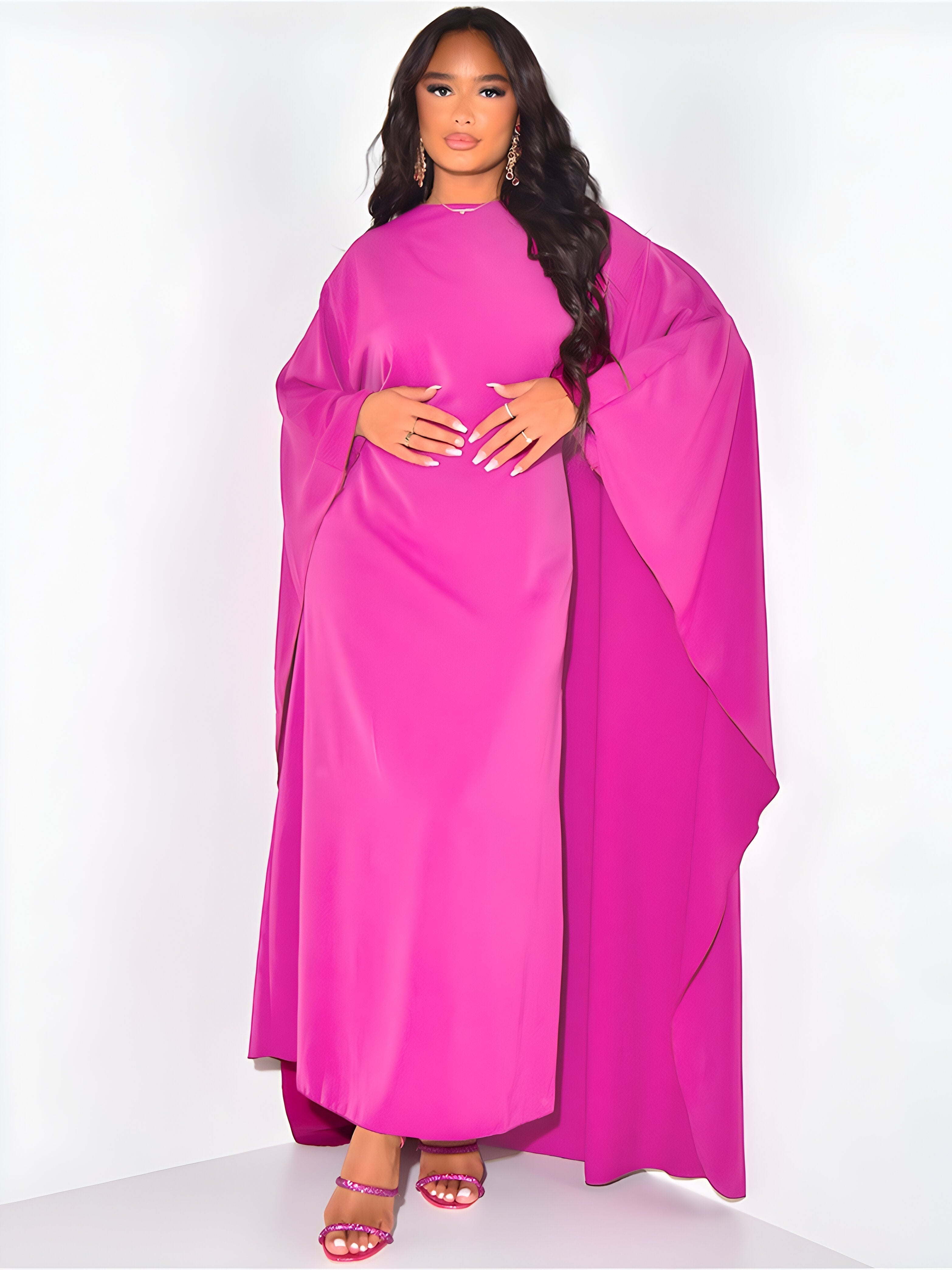 Robe Kaftan Femme - Longue et Fluide - Manches Amples - Élégante et Confortable