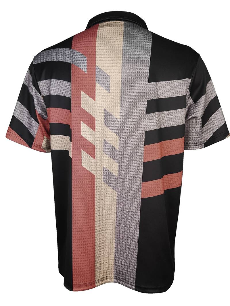 Polo Homme - Coupe Ajustée - Manches Courtes - Motif Géométrique Moderne