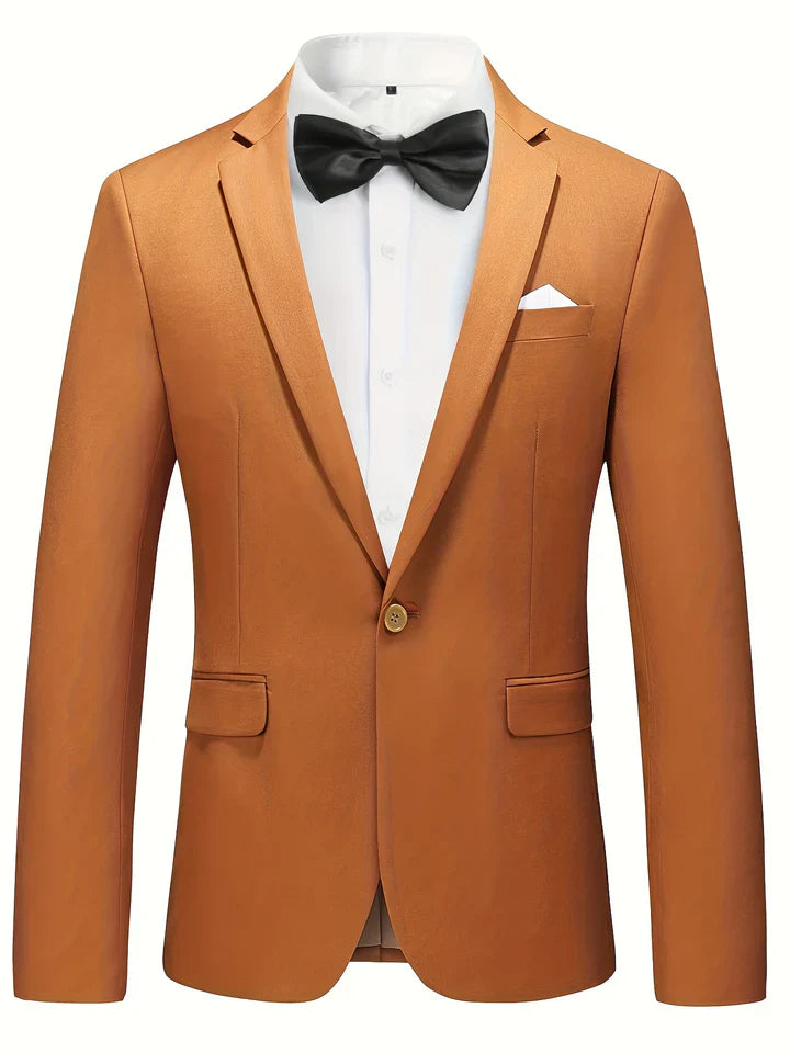 Blazer Homme - Coupe Moderne - Fermeture 1 Bouton - Revers Notch - Élégant Formel