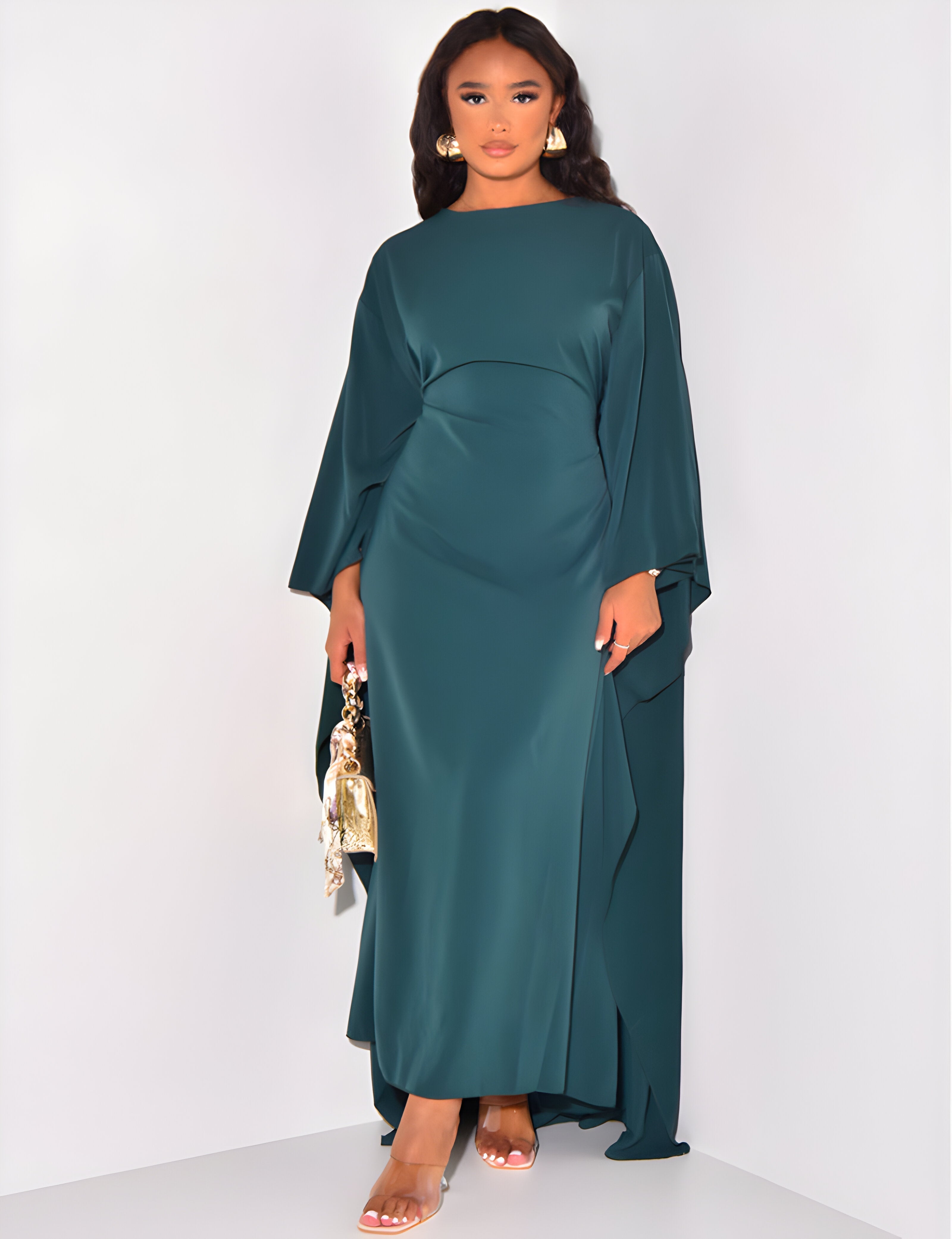 Robe Kaftan Femme - Longue et Fluide - Manches Amples - Élégante et Confortable