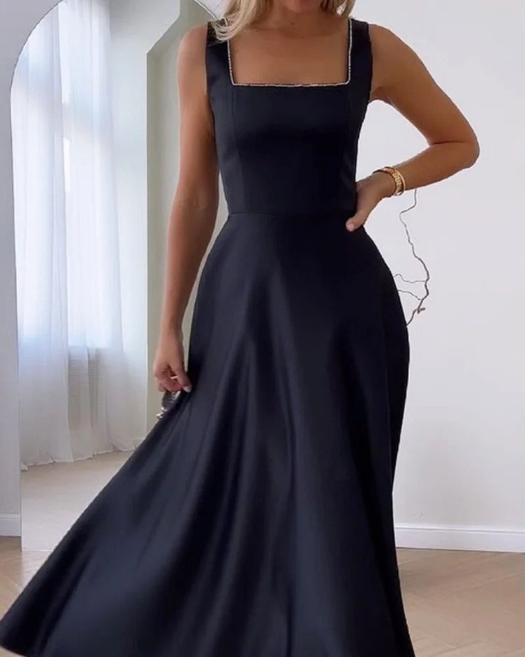 Robe classique d'été pour femme - Manches courtes et style élégant