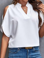 Blouse élégante à épaule ouverte et manches mi-longues