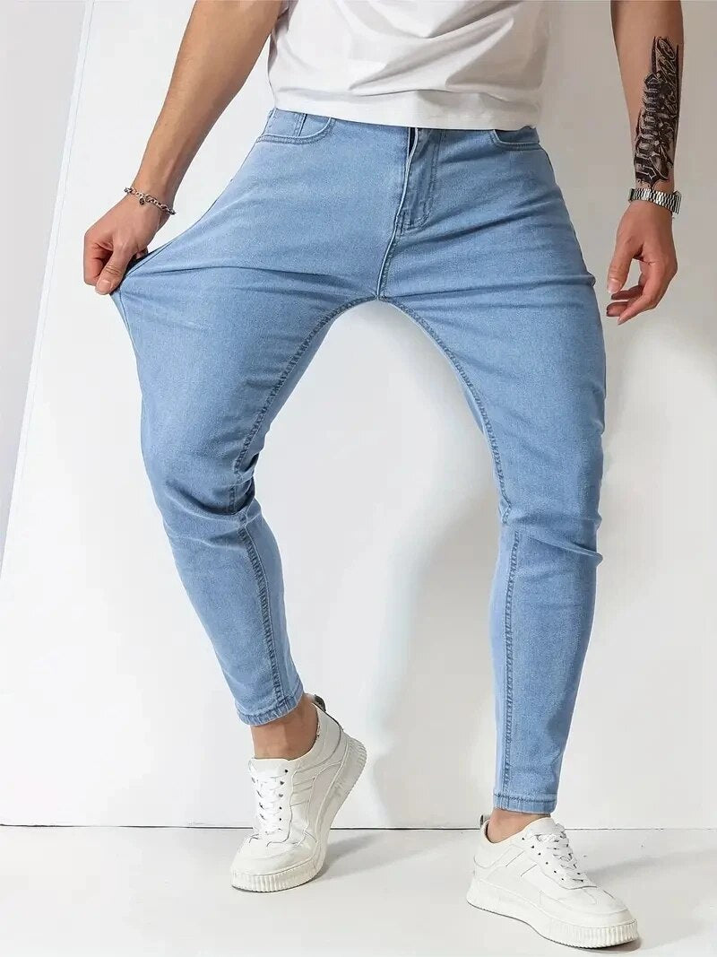 Jean Skinny Homme - Coupe Ajustée - Stretch Confortable - Style Moderne Casual