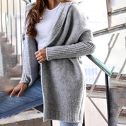 Cardigan Long en Tricot pour Femme - Coupe Ample - Ouvert - Manches Longues