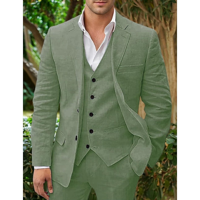 Costume Homme 3 Pièces - Coupe Ajustée - Blazer, Gilet et Pantalon Élégant