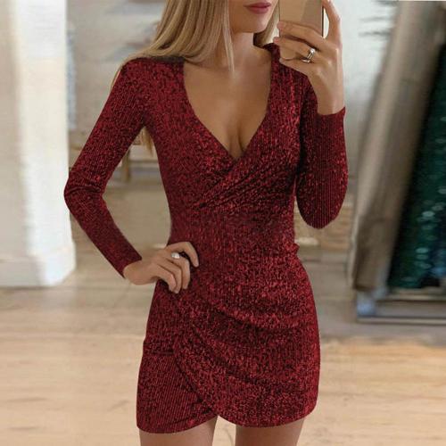 Robe portefeuille élégante à sequins - Confortable et luxueuse